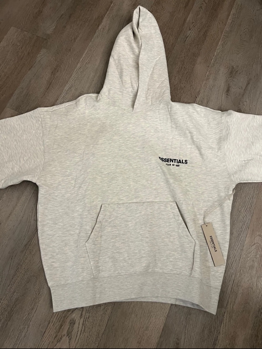 Essentials Men’s Heather Light Gray Zip-Up Hoodie